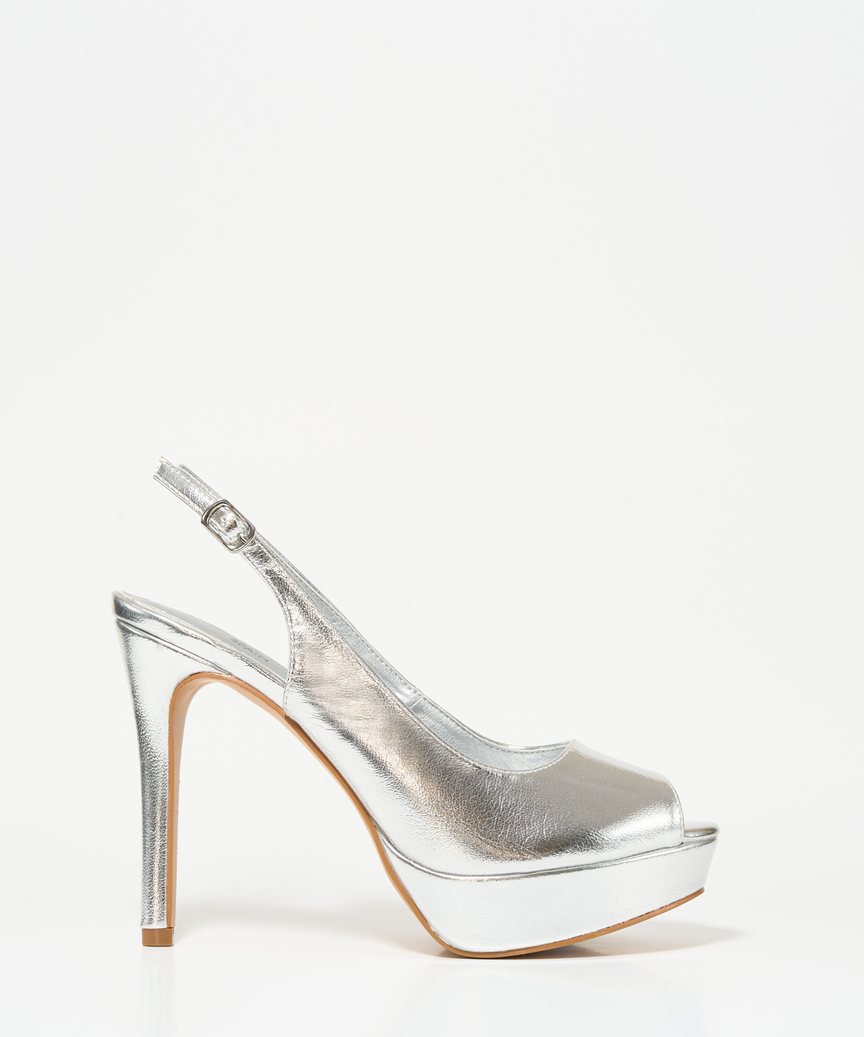 Sapato de salto fino peep toe  image number null